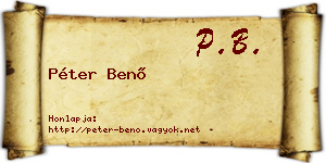 Péter Benő névjegykártya